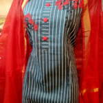 Black cotton suit with cotton dupatta